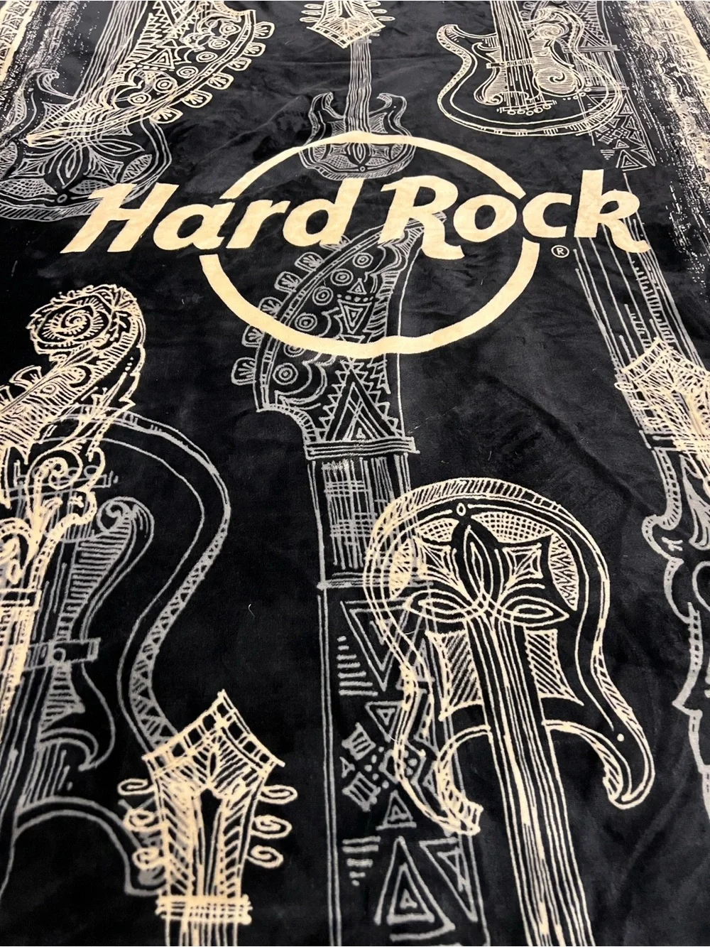 Hard Rock Cafe Guitar Print Blanket Guitar Print Blanket Souvenir Music